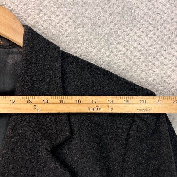 VTG GGG Clothes Wool Cashmere Mens Single Breasted Coat 44R Gray Lined Classic - Picture 11 of 16